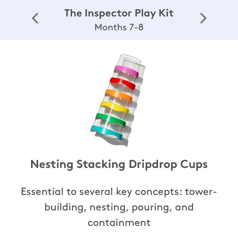 Lovevery the inspector nesting stacking drip drop cups